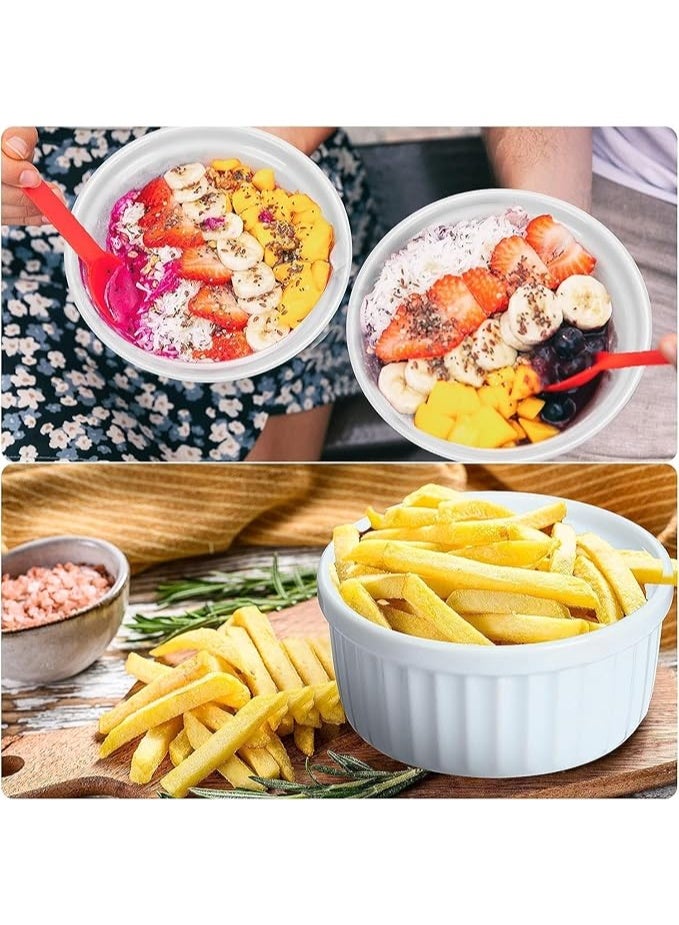 Set Porcelain White Oven Safe Bowls - Dish and Custard Cups for Baking And Dessert - Set of 3 - Image 3